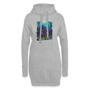 Tiefsee-Wächter-Oktopus-Schatz - Hoodie-Kleid - Grau meliert - Vorne