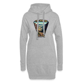 Parc national de Big Bend, fenêtre, paysage, montagnes - Sweat-shirt à capuche long Femme - gris chiné - Devant