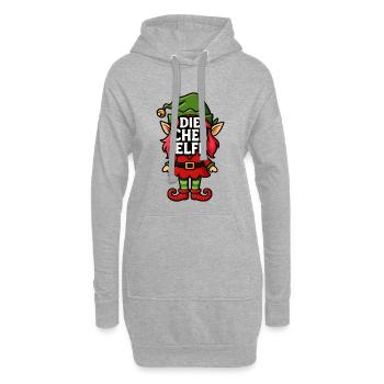 Chef Elf Tenue de Noël Famille - Sweat-shirt à capuche long Femme - gris chiné - Devant