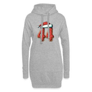 44 Numéro Biscuit Noël - Sweat-shirt à capuche long Femme - gris chiné - Devant