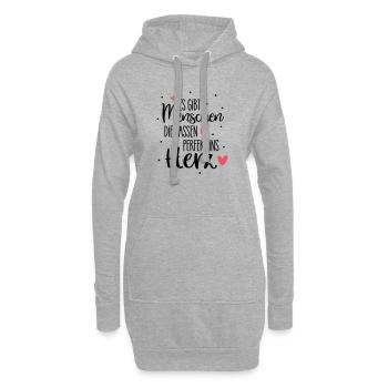 Il y a des gens qui s’intègrent parfaitement dans le cœur - Sweat-shirt à capuche long Femme - gris chiné - Devant
