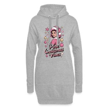 Pink Christmas Vibes Mrs Claus Shirt - Hoodie-Kleid - Grau meliert - Vorne