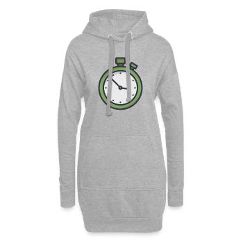 Stoppuhr - Hoodie-Kleid - Grau meliert - Vorne