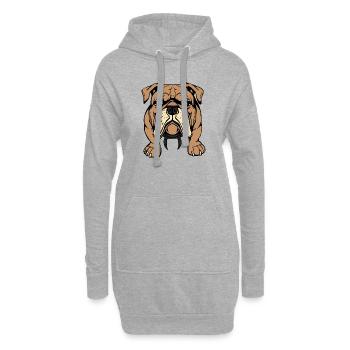 Bulldogge Hunde T-shirt Hundeshirt Geschenk  - Hoodie-Kleid - Grau meliert - Vorne