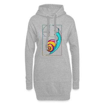Escargot spiralé de Fibonacci - Sweat-shirt à capuche long Femme - gris chiné - Devant