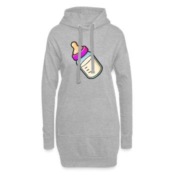 Babyflasche Cartoon - Hoodie-Kleid - Grau meliert - Vorne