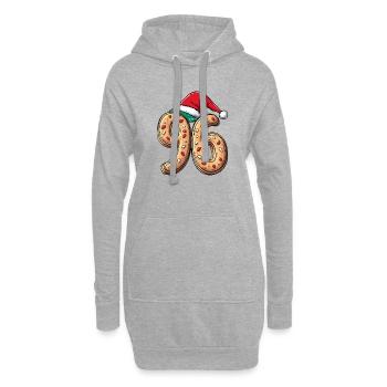 96 Biscuit Noël - Sweat-shirt à capuche long Femme - gris chiné - Devant