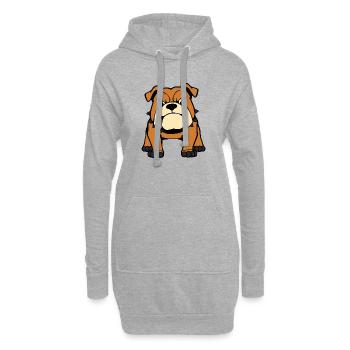 Bulldogge Hunde T-shirt Hundeshirt Geschenk  - Hoodie-Kleid - Grau meliert - Vorne