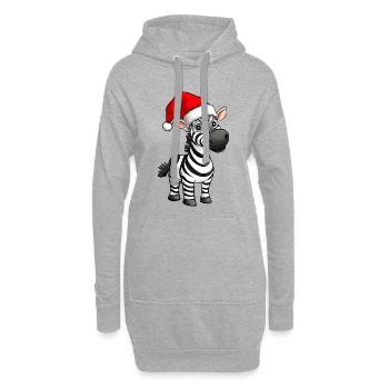 Zebras Weihnachten - Hoodie-Kleid - Grau meliert - Vorne