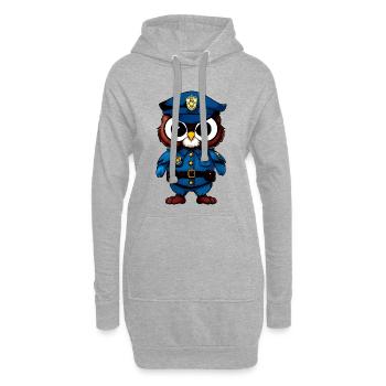 Police des Hiboux - Sweat-shirt à capuche long Femme - gris chiné - Devant