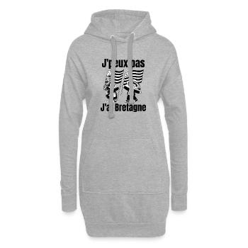 Brittany, ich bin ein Breton, lang lebe Brittany - Hoodie-Kleid - Grau meliert - Vorne