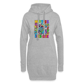 Math Rock Star Rechner Neon - Hoodie-Kleid - Grau meliert - Vorne
