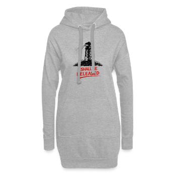 Freiheitsruf am Wachturm - Hoodie-Kleid - Grau meliert - Vorne