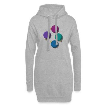 4 colourful Christmas baubles - Hoodie Dress - heather grey - Front