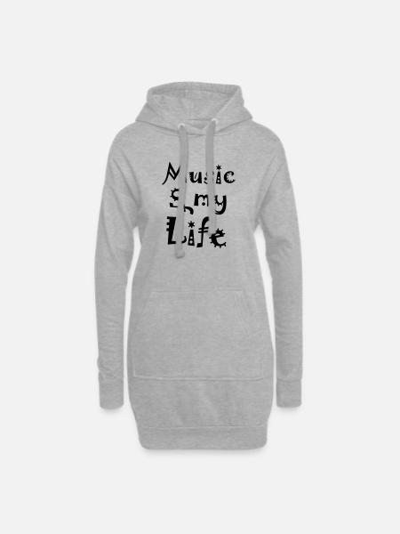 Music of my Life - Hoodie-Kleid - Grau meliert