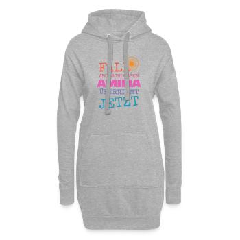 Geschenk für Amilia - Hoodie-Kleid - Grau meliert - Vorne
