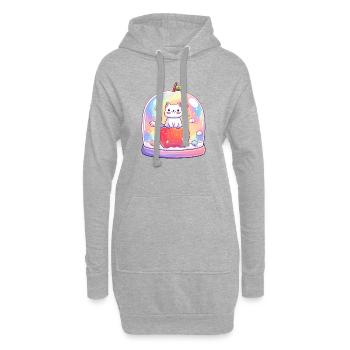 Pastellkatzenglanz im Glas - Hoodie-Kleid - Grau meliert - Vorne