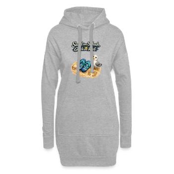 Sand im Schuh, Glück im Kopf - Hoodie-Kleid - Grau meliert - Vorne