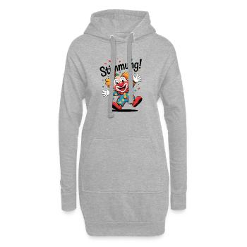 Stimmung Konfetti Clown Kostüm Karneval Köln Mainz - Hoodie-Kleid - Grau meliert - Vorne