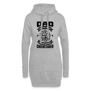 Père pom-pom girl - Sweat-shirt à capuche long Femme - gris chiné - Devant