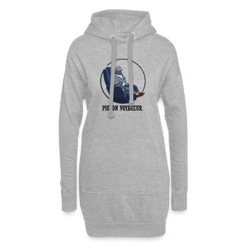 Pigeon voyageur en siège premium - Sweat-shirt à capuche long Femme - gris chiné - Devant