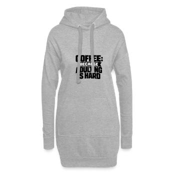 Café parce que l’adulte, c’est dur - Sweat-shirt à capuche long Femme - gris chiné - Devant