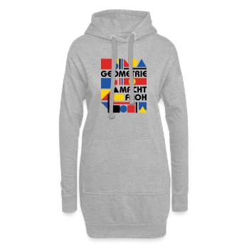 Geometrie macht froh - Hoodie-Kleid - Grau meliert - Vorne