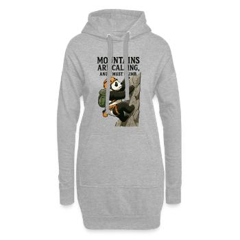 Bloc panda grimpeur drôle - Sweat-shirt à capuche long Femme - gris chiné - Devant