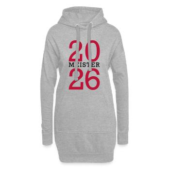 Meister 2026 Meisterschaft - Hoodie-Kleid - Grau meliert - Vorne