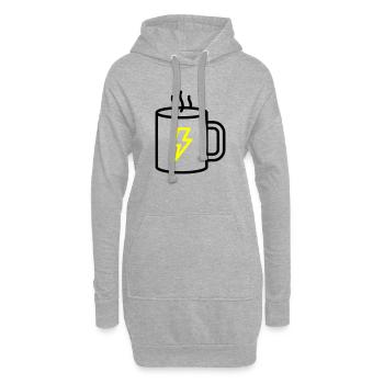 Kaffeebecher Blitz Energie - Hoodie-Kleid - Grau meliert - Vorne