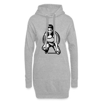 HACKER GIRL – schwarz und weiß - Hoodie-Kleid - Grau meliert - Vorne