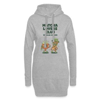 Matcha Lovers Club Thé Régulier ou Thé Vert Glacé Drôle - Sweat-shirt à capuche long Femme - gris chiné - Devant
