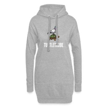 Turteltaube lustiges Wortspiel Taube Schildkröte - Hoodie-Kleid - Grau meliert - Vorne