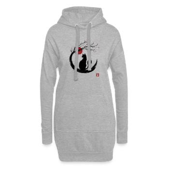 Sakura Neko - Hoodie-Kleid - Grau meliert - Vorne