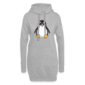 Süßer Pinguin Cartoon Chubby Sonnenbrille Sommer - Hoodie-Kleid - Grau meliert - Vorne