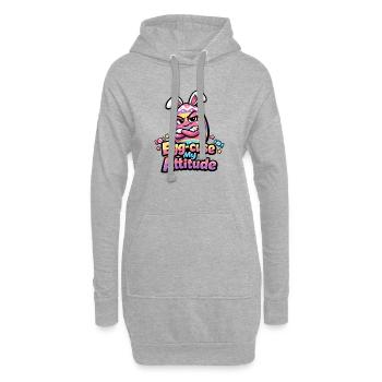Egg-Cuse My Attitude Easter - Sweat-shirt à capuche long Femme - gris chiné - Devant
