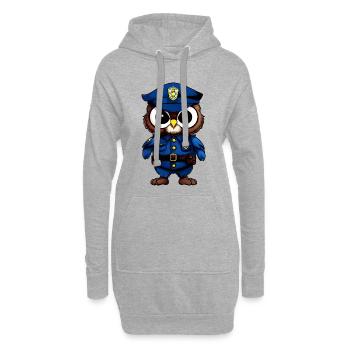 Owls Policier / Oiseau de la Police - Sweat-shirt à capuche long Femme - gris chiné - Devant