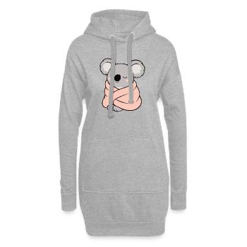 Süßer Koala in Pastellfarben  - Hoodie-Kleid - Grau meliert - Vorne