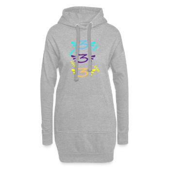 three or Three hundred and thirty-three - Hoodie Dress - heather grey - Front