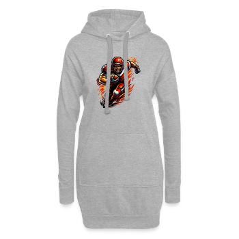 Joueur de football américain Flame Walker - Sweat-shirt à capuche long Femme - gris chiné - Devant