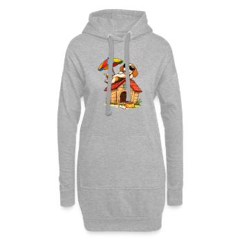 Conception de la maison de vacances des chiens Beagle - Sweat-shirt à capuche long Femme - gris chiné - Devant