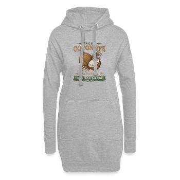Vintage Kokosnuss Shirt, Tropical Coconut Style - Sweat-shirt à capuche long Femme - gris chiné - Devant