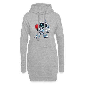 Roboter Tisch Tennis - Hoodie-Kleid - Grau meliert - Vorne