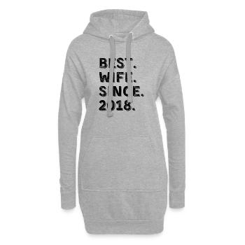 Best Wife Since 2018 Cadeau Anniversaire 8 Ans - Sweat-shirt à capuche long Femme - gris chiné - Devant
