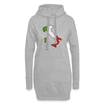 Karte Italiens - Hoodie-Kleid - Grau meliert - Vorne