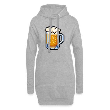 Pixel Art sur verre à bière – Design rétro de bière - Sweat-shirt à capuche long Femme - gris chiné - Devant