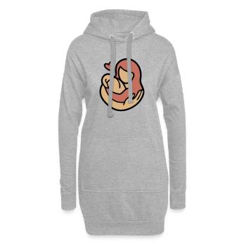 Étreinte Mère-Enfant Amour - Sweat-shirt à capuche long Femme - gris chiné - Devant