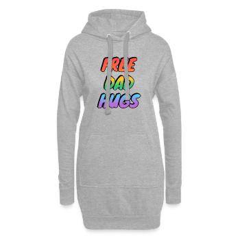 Papa libre qui embrasse Rainbow - Sweat-shirt à capuche long Femme - gris chiné - Devant