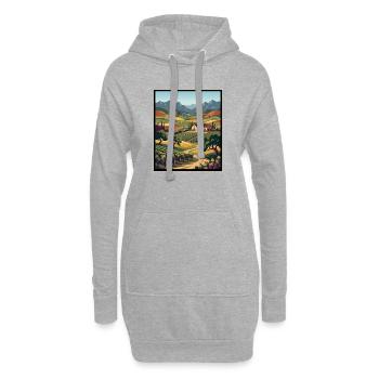 Vignoble Vista dans les collines toscanes - Sweat-shirt à capuche long Femme - gris chiné - Devant