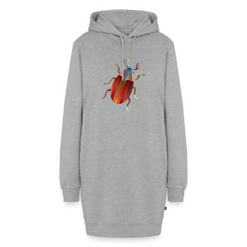 Style rétro coloré de cockchafer - Sweat-shirt à capuche long Femme - gris chiné - Devant
